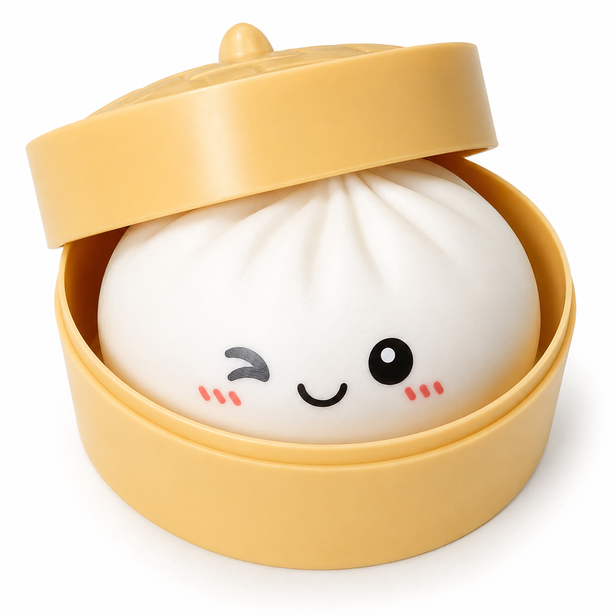 Nee Doh Dimsum Squishy kawaii dumpling winking in steamer basket