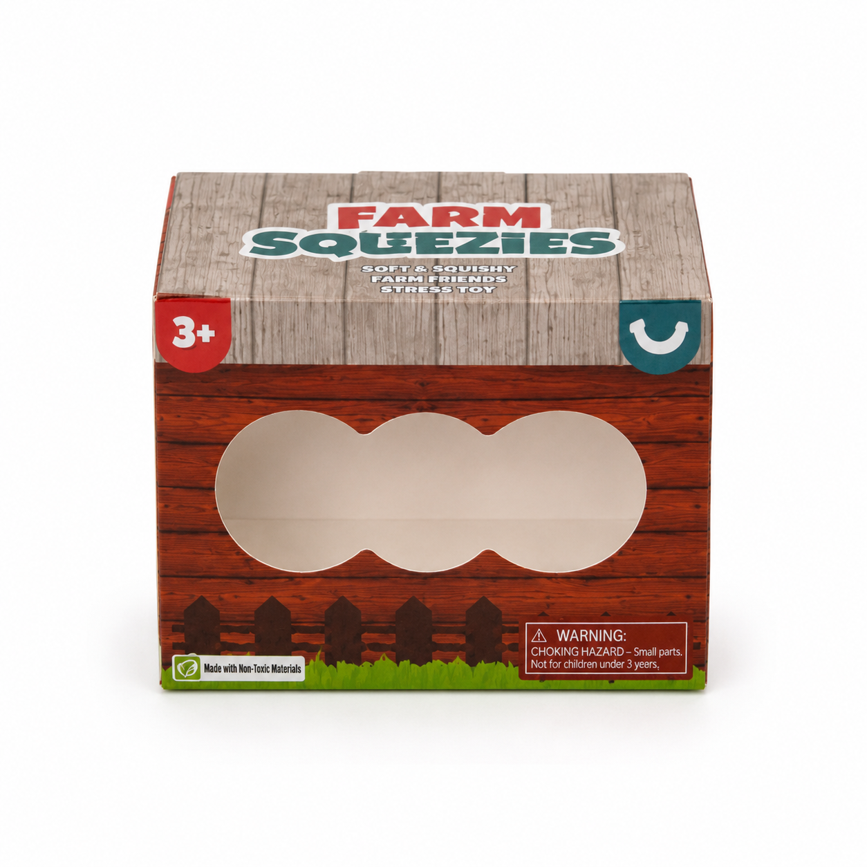 Farm Squeezies packaging box front view with window