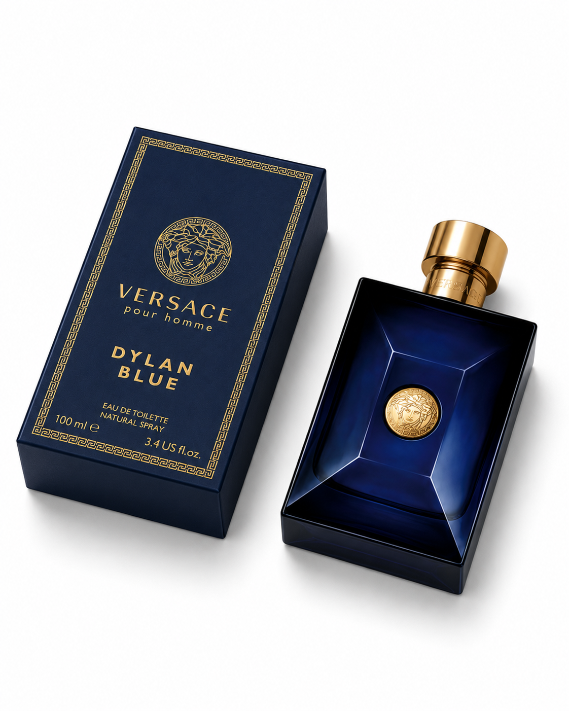 Versace Dylan Blue Pour Homme Eau de Toilette for Men 100ml (3.4 fl oz) | Fresh Woody Aromatic Men's Cologne
