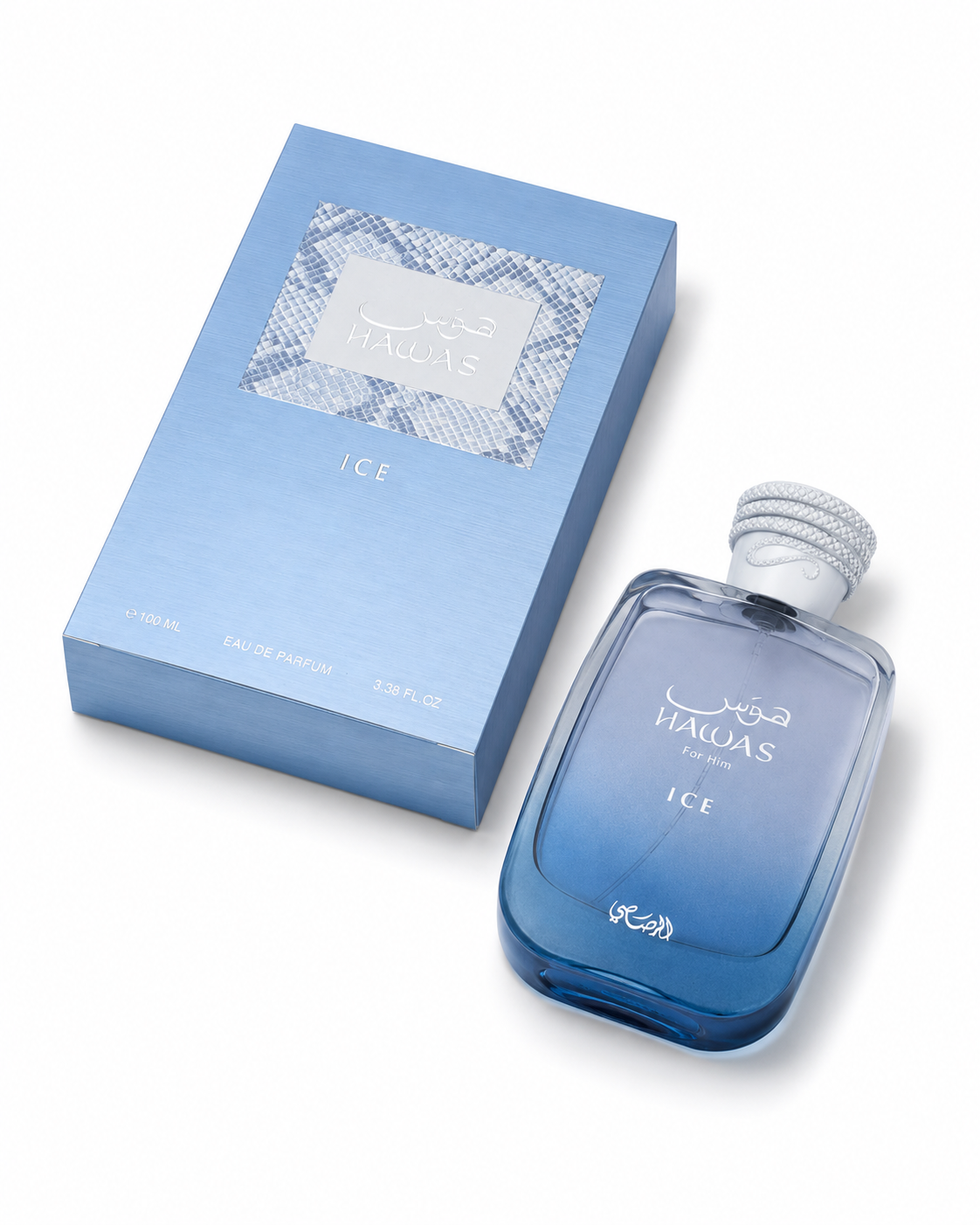 Rasasi Hawas Ice for Him Eau de Parfum 100ml (3.38 fl oz) | Long-Lasting Fresh Aquatic Men's Fragrance