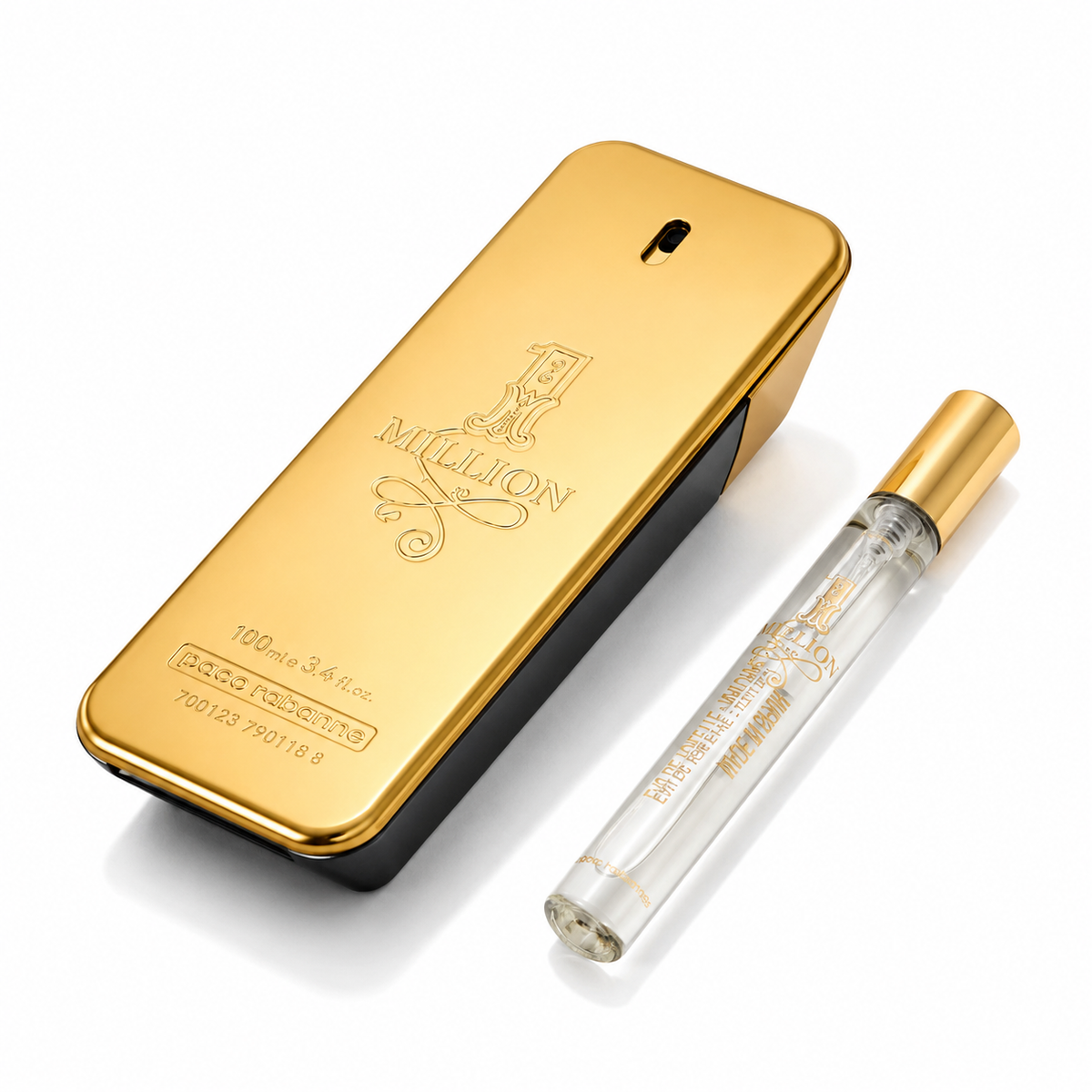 Paco Rabanne 1 Million Eau de Toilette Gift Set 100ml (3.4 fl oz) + 10ml Travel Spray for Men