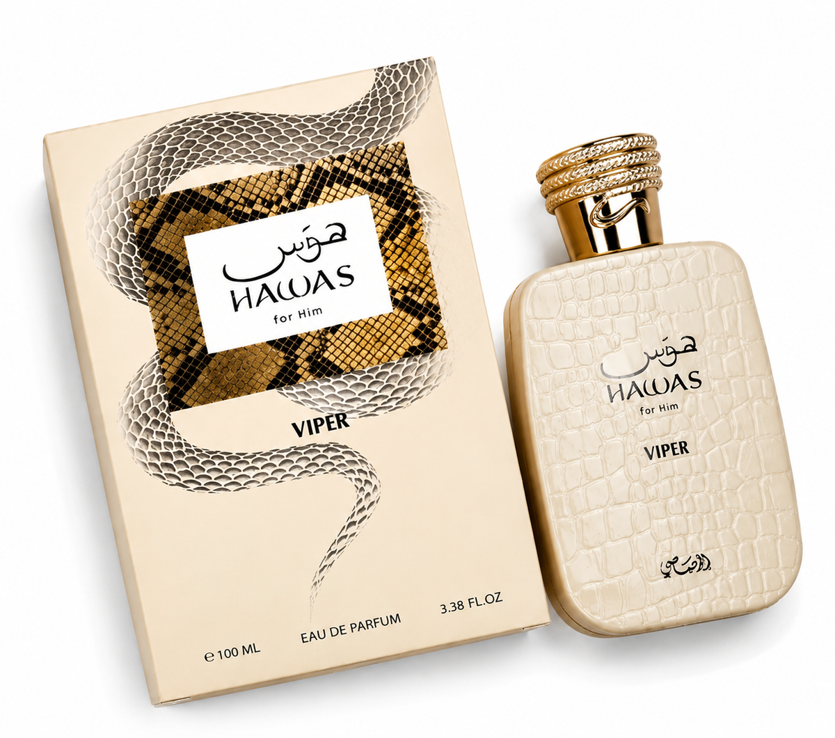 Rasasi Hawas Viper for Him Eau de Parfum 100ml (3.38 fl oz) | Long-Lasting Oriental Woody Men's Fragrance