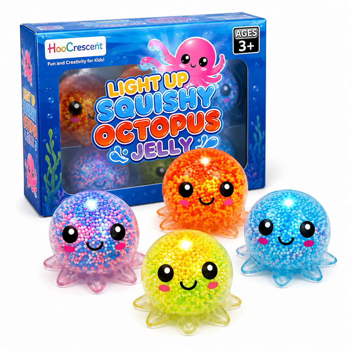 Light Up Squishy Octopus - Sensory Jelly Toy