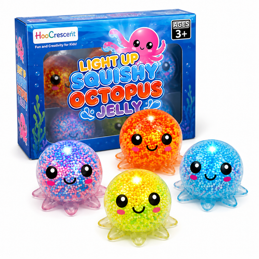 Light Up Squishy Octopus - Sensory Jelly Toy