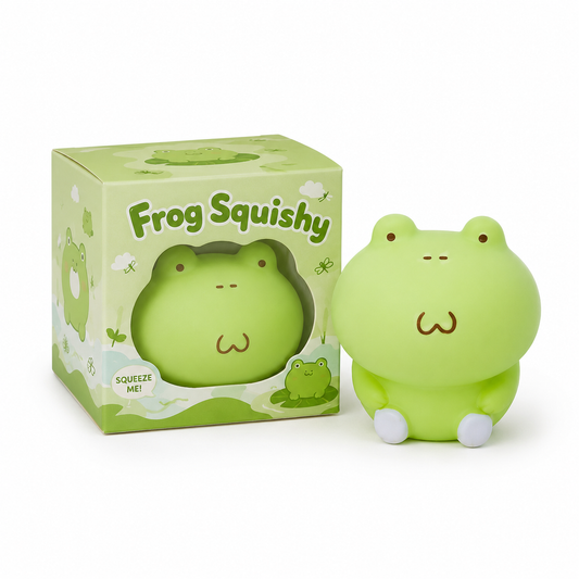 Frog Squishy kawaii green frog toy with packaging box