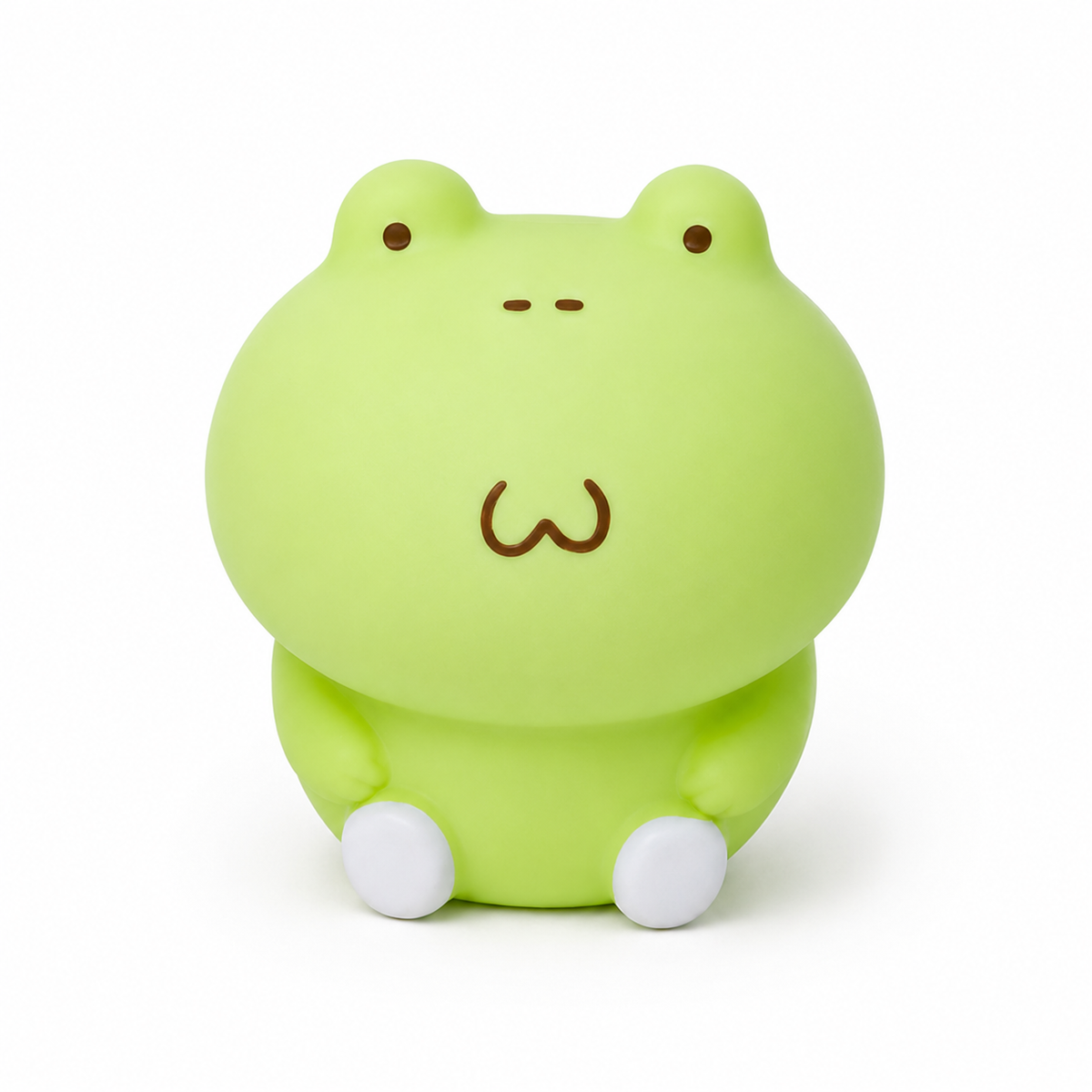 Frog Squishy kawaii green frog toy close up front view