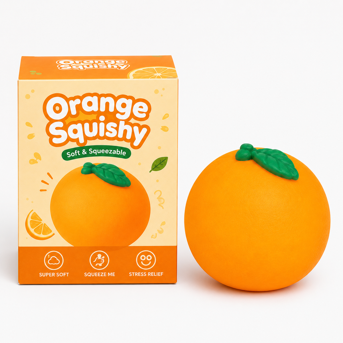 Soft Squeezable Orange Squishy Stress Toy