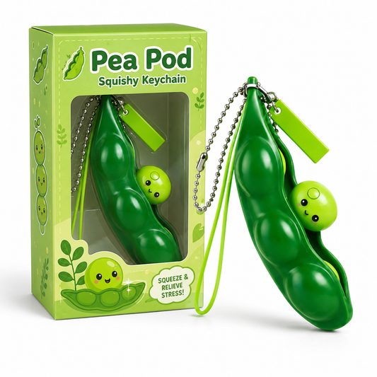 Pea Pod Squishy Keychain Fidget Toy