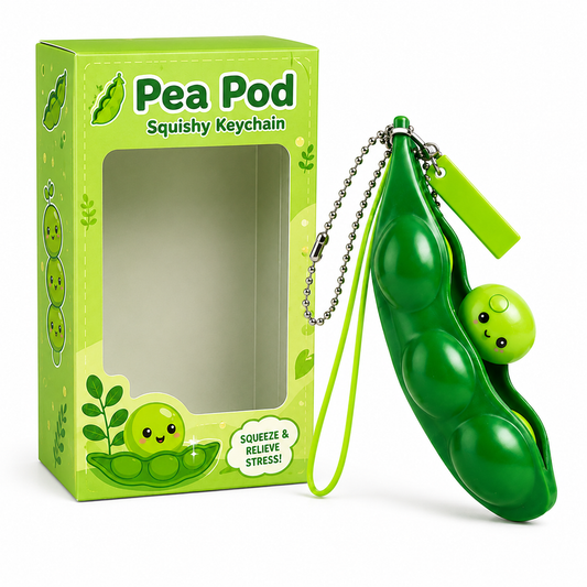 Pea Pod Squishy Keychain Fidget Toy