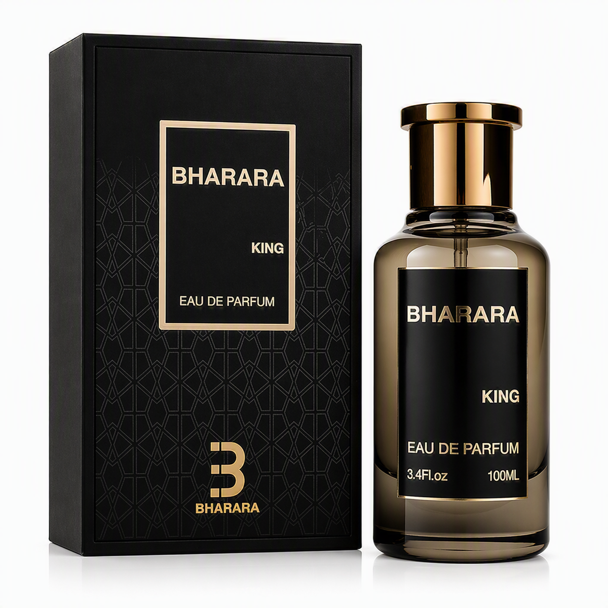 Bharara King Eau de Parfum for Men 100ml (3.4 fl oz) | Long-Lasting Woody Aromatic Luxury Fragrance