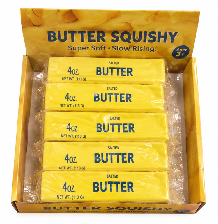 Butter Squishy Slow Rising Soft Foam Stress Toy Butter Stick Fidget Sensory Squeeze Toy Ages 3+