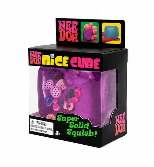 NeeDoh Nice Cube Super Solid Squish Stress Toy Sensory Fidget Gel Squeeze Cube Ages 3+