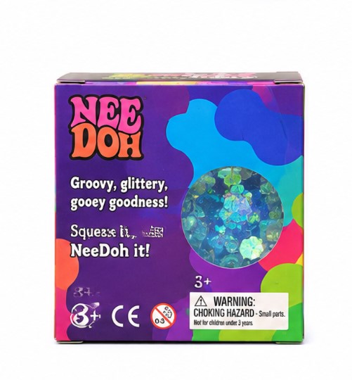 NeeDoh Good Vibes Only Glitter Heart Squishy Stress Toy Sensory Fidget Squeeze Toy Ages 3+