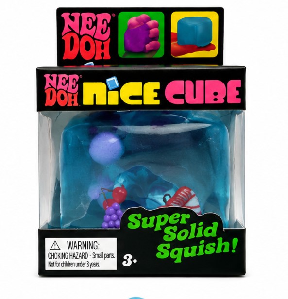 NeeDoh Nice Cube Super Solid Squish Gel Sensory Stress Toy Fidget Squeeze Cube Ages 3+