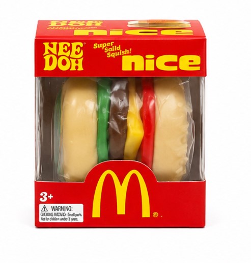 NeeDoh Nice Burger Super Solid Squish Hamburger Stress Toy Sensory Fidget Squeeze Toy Ages 3+
