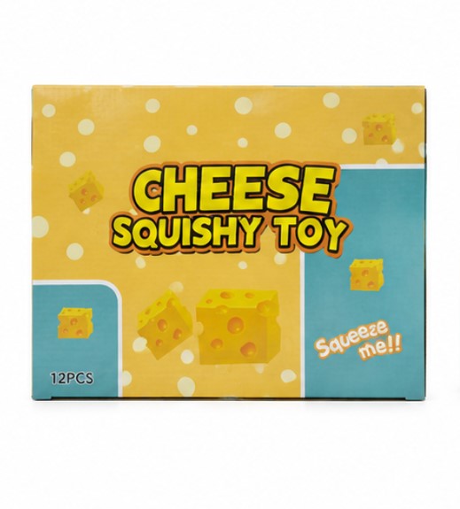 Cheese Squishy Toy 12PCS Set – Soft Squeeze Sensory Fidget Stress Relief Toys for Kids & Adults
