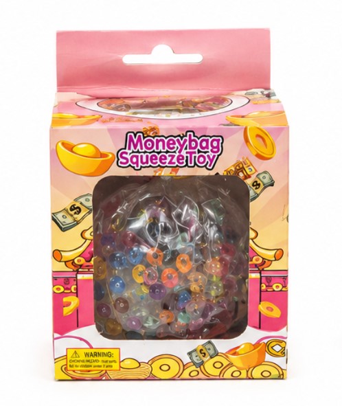 Money Bag Squeeze Toy – Bead Filled Squishy Stress Relief Fidget Sensory Toy for Kids & Adults