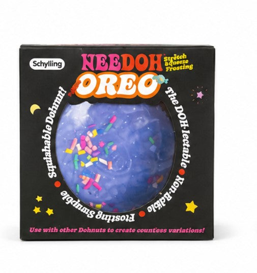 NeeDoh DohNut Oreo Frosting Squishy Stress Toy – Soft Sensory Fidget Squeeze Toy with Sprinkles