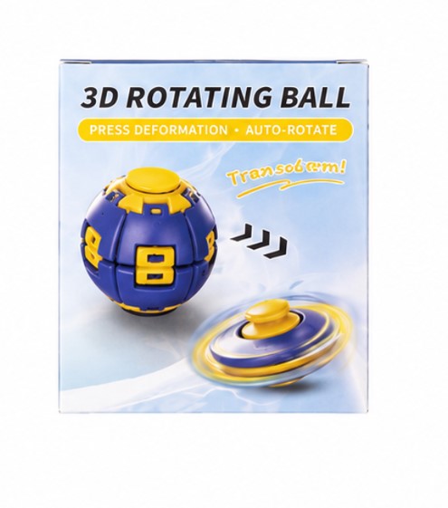 3D Rotating Transforming Ball Spinner Toy – Auto Rotating Fidget Spin Ball Puzzle Toy for Kids & Adults