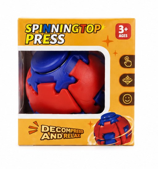 3D Transforming Spinning Top Press Ball – Auto Rotating Fidget Spinner Puzzle Toy for Kids