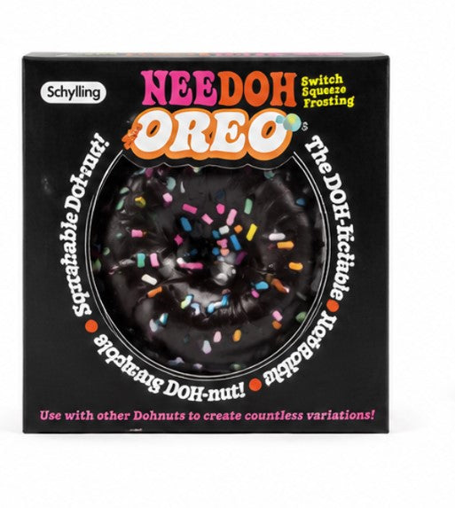 NeeDoh DohNut Chocolate Frosting Squishy Stress Toy – Soft Sensory Fidget Squeeze Donut with Sprinkles