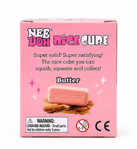 NeeDoh Nice Cube Butter Super Solid Squishy Stress Toy – Soft Sensory Fidget Squeeze Cube