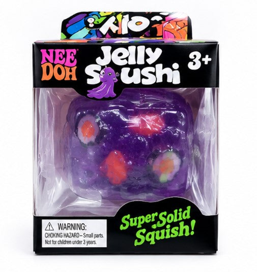 NeeDoh Jelly Sushi Super Solid Squishy Stress Toy – Soft Sensory Fidget Squeeze Cube