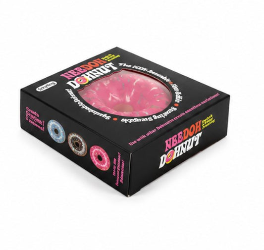 NeeDoh DohNut Pink Frosting Squishy Stress Toy – Soft Sensory Fidget Squeeze Donut with Sprinkles