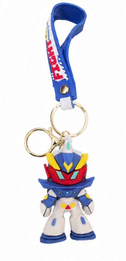 Cute Robot Wristlet Keychain with Silicone Strap – Anime Mecha Key Ring Charm