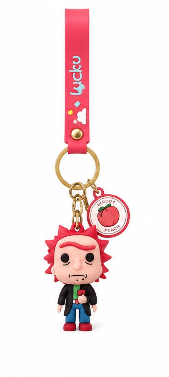Cute Cartoon Boy Wristlet Keychain with Silicone Strap – Kawaii Character Key Ring