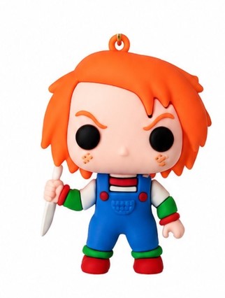 Cute Horror Doll Wristlet Keychain with Silicone Strap – Cartoon Character Key Ring