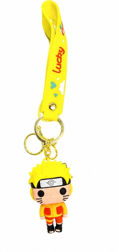 Cute Anime Ninja Wristlet Keychain with Silicone Strap – Cartoon Character Charm