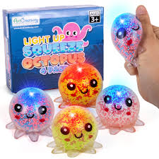 Light Up Squishy Octopus - Sensory Jelly Toy