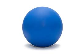 Massage Ball blue close up front view plain white background